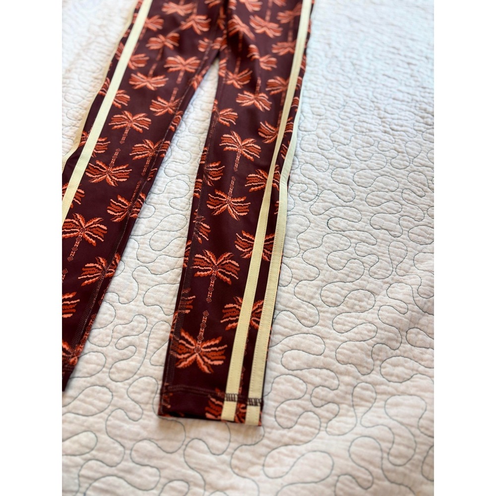 Adidas x Farm Rio Womens Palm Print Training Leggings Brown Red Size XXS - Picture 2 of 6